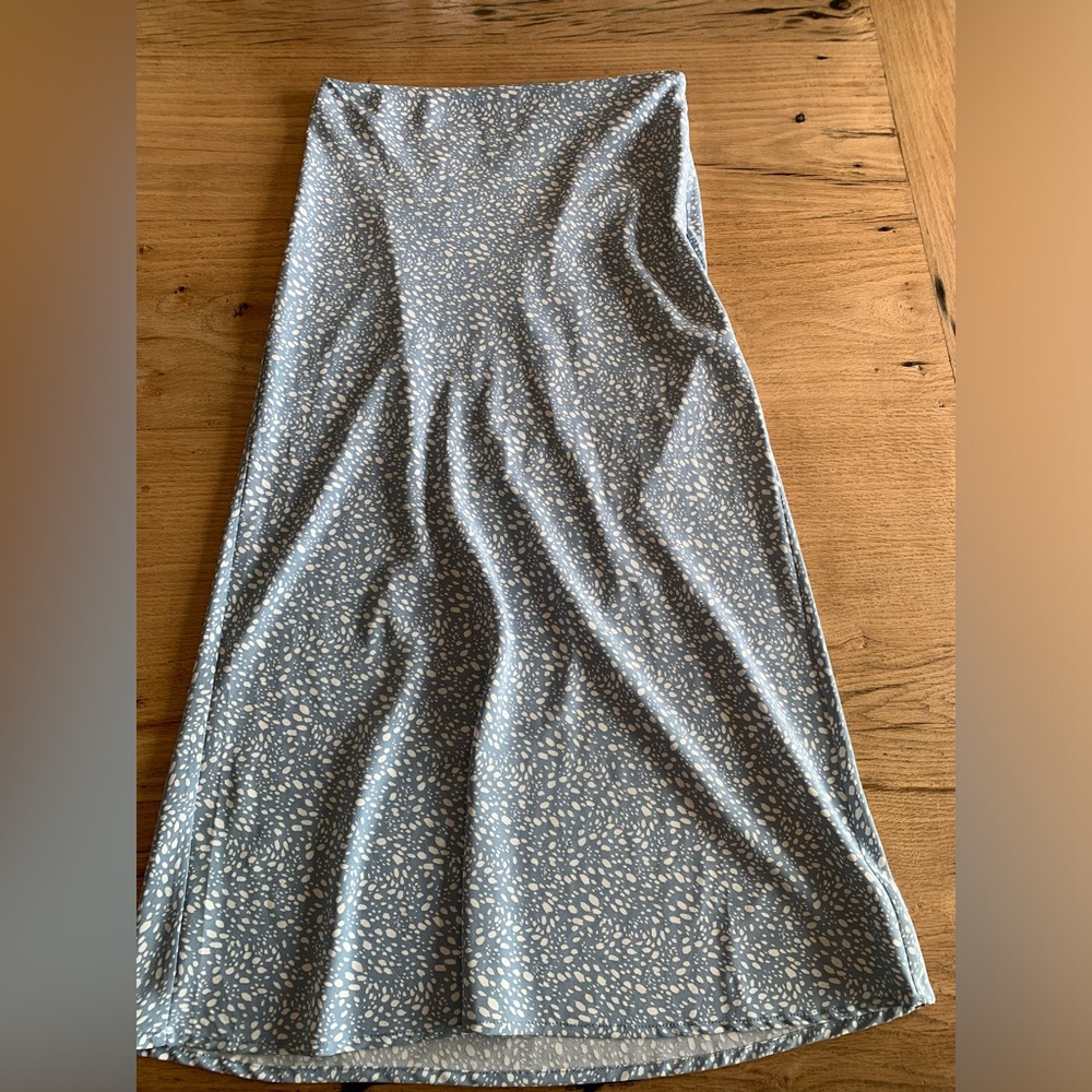 Forever 21 A-line Maxi Skirt Blue White Women’s Medium Preloved